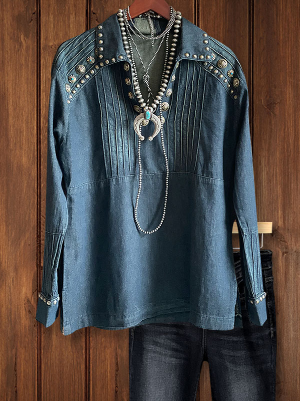 Vintage Studded Denim Shirt