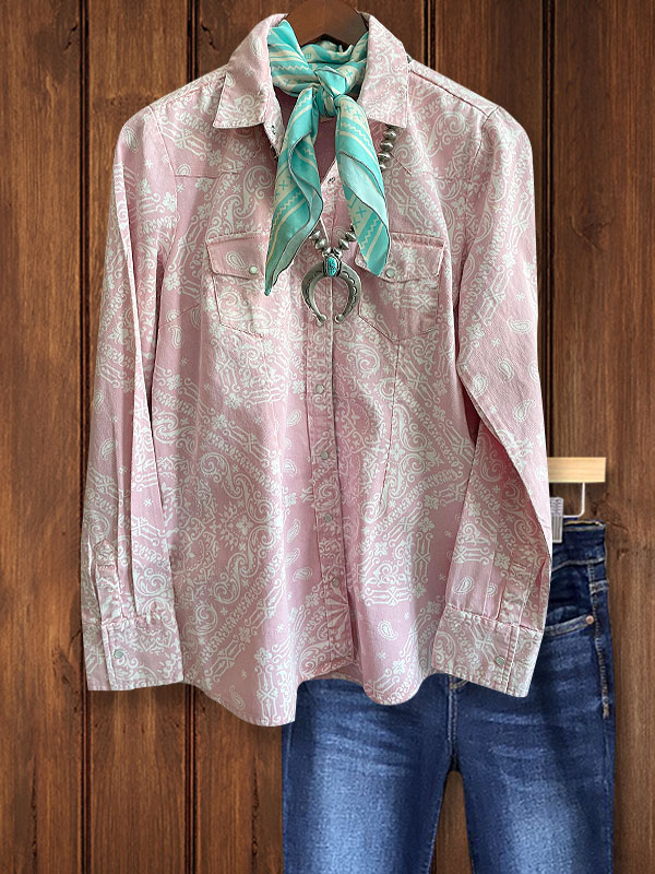 Paisley Faux Denim Shirt