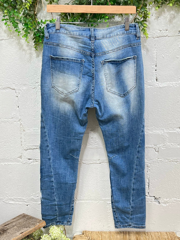Vintage Heart Applique Jeans