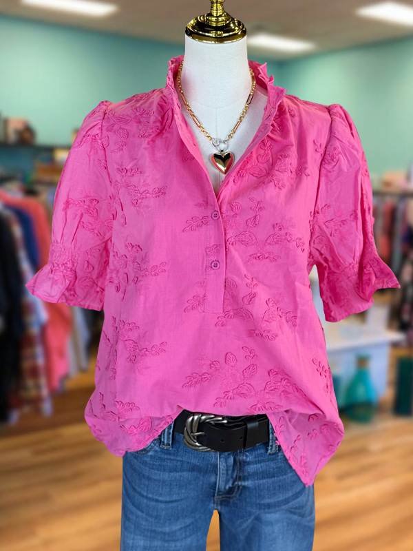 Casual Jacquard Short Sleeves