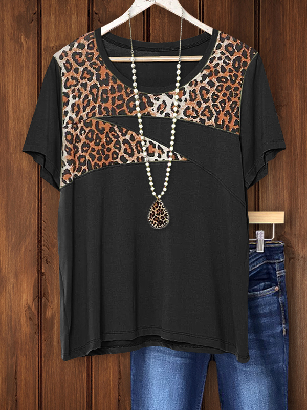Vintage Leopard Print Short Sleeves