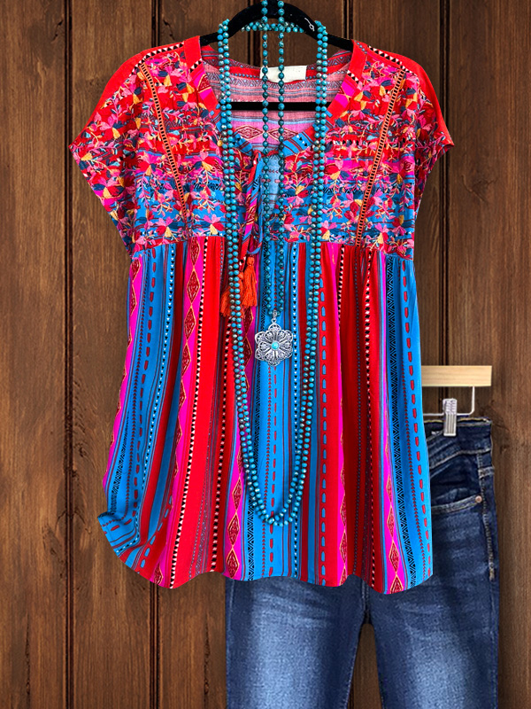 Ethnic Printed Short Sleeves