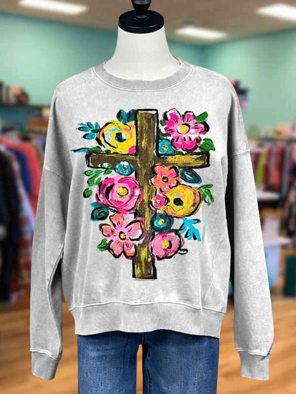 Old Rugged Cross Crew Neck Sweatshirt