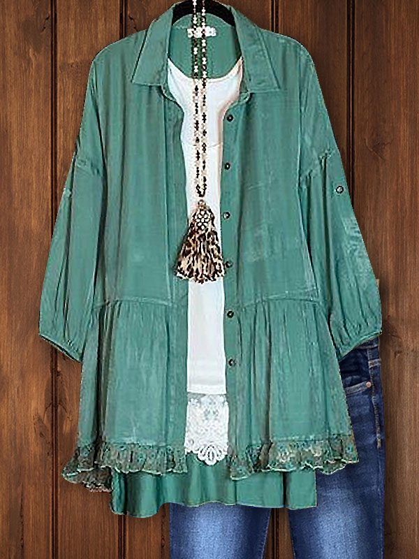 Vintage Lantern Sleeve Lace Top