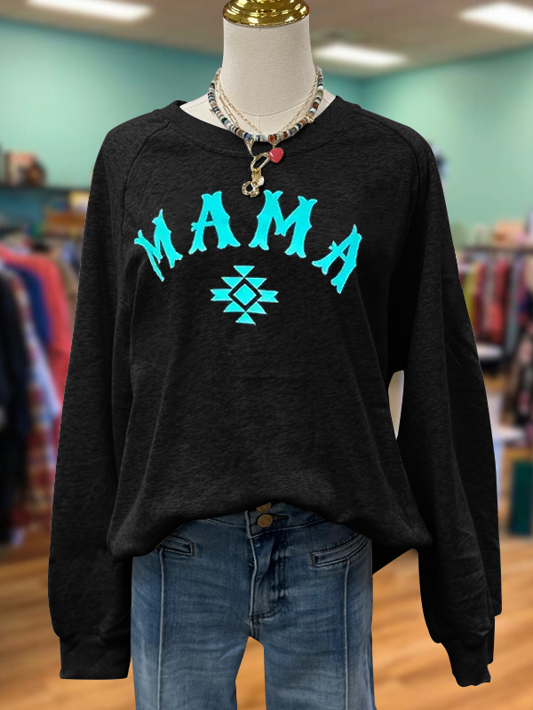 Casual Western Mama Graphic Sweatshirt
