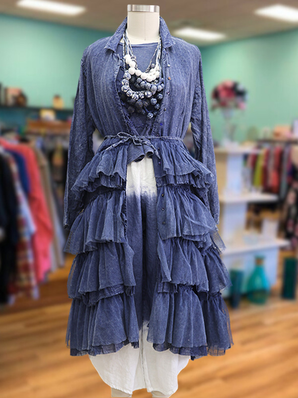 Vintage Ruffle Shirt Cake Dress
