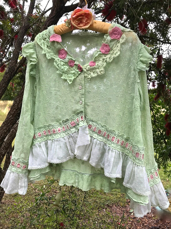 Romantic Ivy And Roses Cottage Tatter Fairy Top