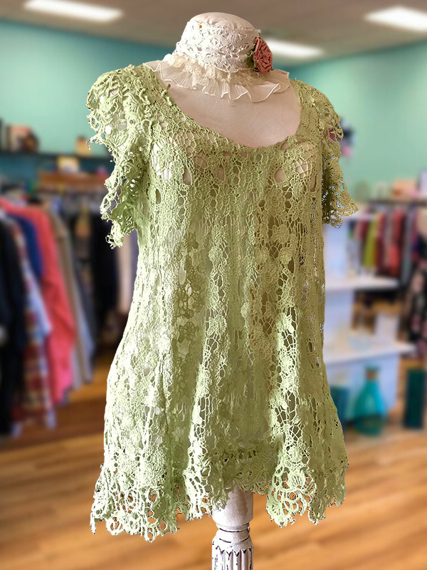 Vintage Lace Ruffle Short Sleeve Top