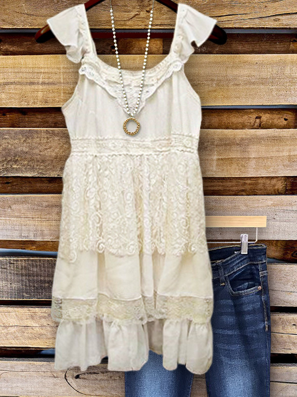 Women's top | Casual Holiday Lace Ruffle Top |Website-shopcharmingrose