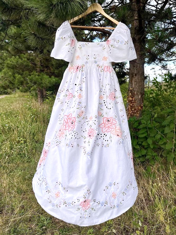Women's dress | Vintage Holiday Floral Waist Maxi Dress |Website-shopcharmingrose