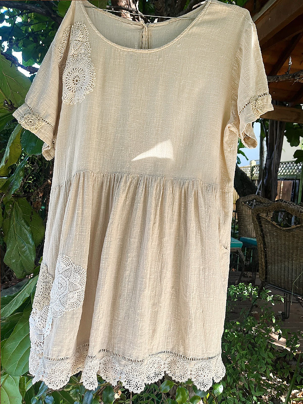 Women's top | Bohemian Natural Cotton Upcycled Vintage Crochet Top |Website-shopcharmingrose