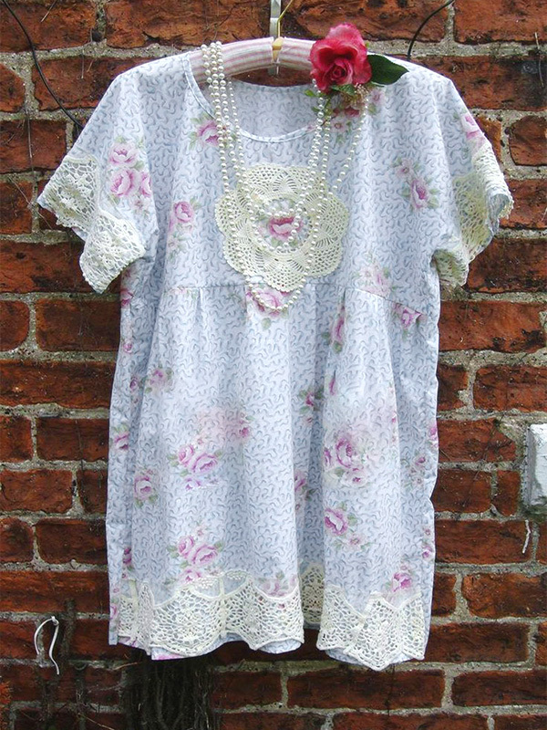 Women's top | Retro Casual Floral Lace Short-Sleeved Top |Website-shopcharmingrose