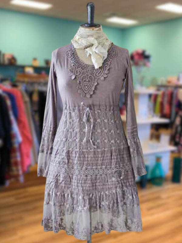 Women's dress | Retro Casual Lace Splicing Dress |Website-shopcharmingrose
