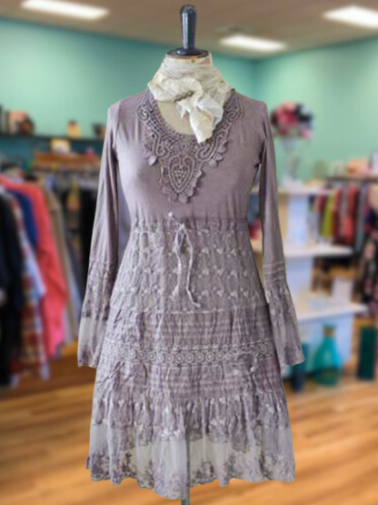 Retro Casual Lace Splicing Dress