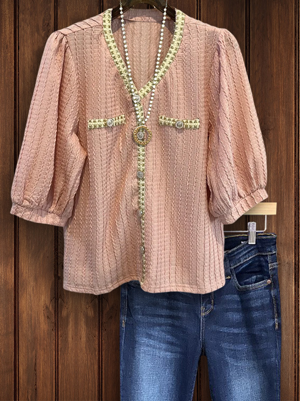 Women's top | Elegant Vintage Textured Fabric Top |Website-shopcharmingrose