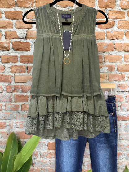 Vintage Ruffle Patchwork Vest Top