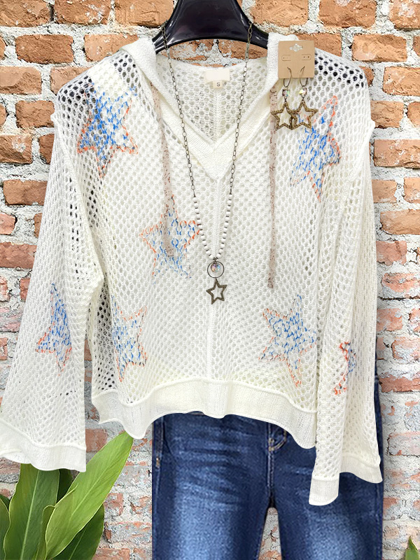 Mesh Cool Vacation Fading Star Top