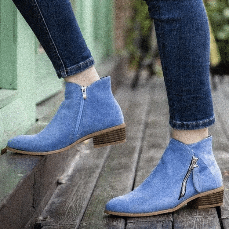 Women Casual Chelsea Zipper Chunky Heel Short Single Boots