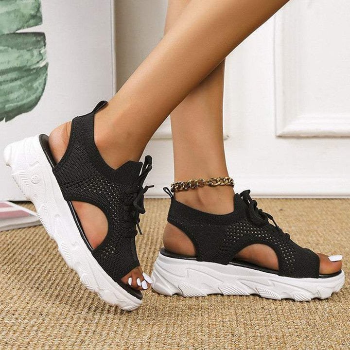 Footcare—Women's Casual Knit Hollow-out Slip On Sandals