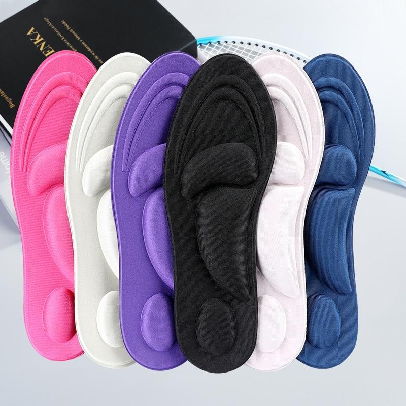 4d Memory Foam  Insoles For Shoes Women Men Flat Feet Arch Support Massage Plantar Fasciitis Sports Pad