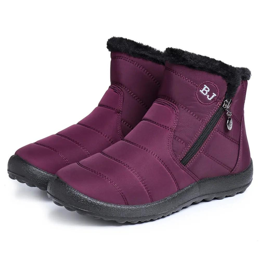 Women Waterproof Warm Lining Winter Snow Ankle Casual Boots