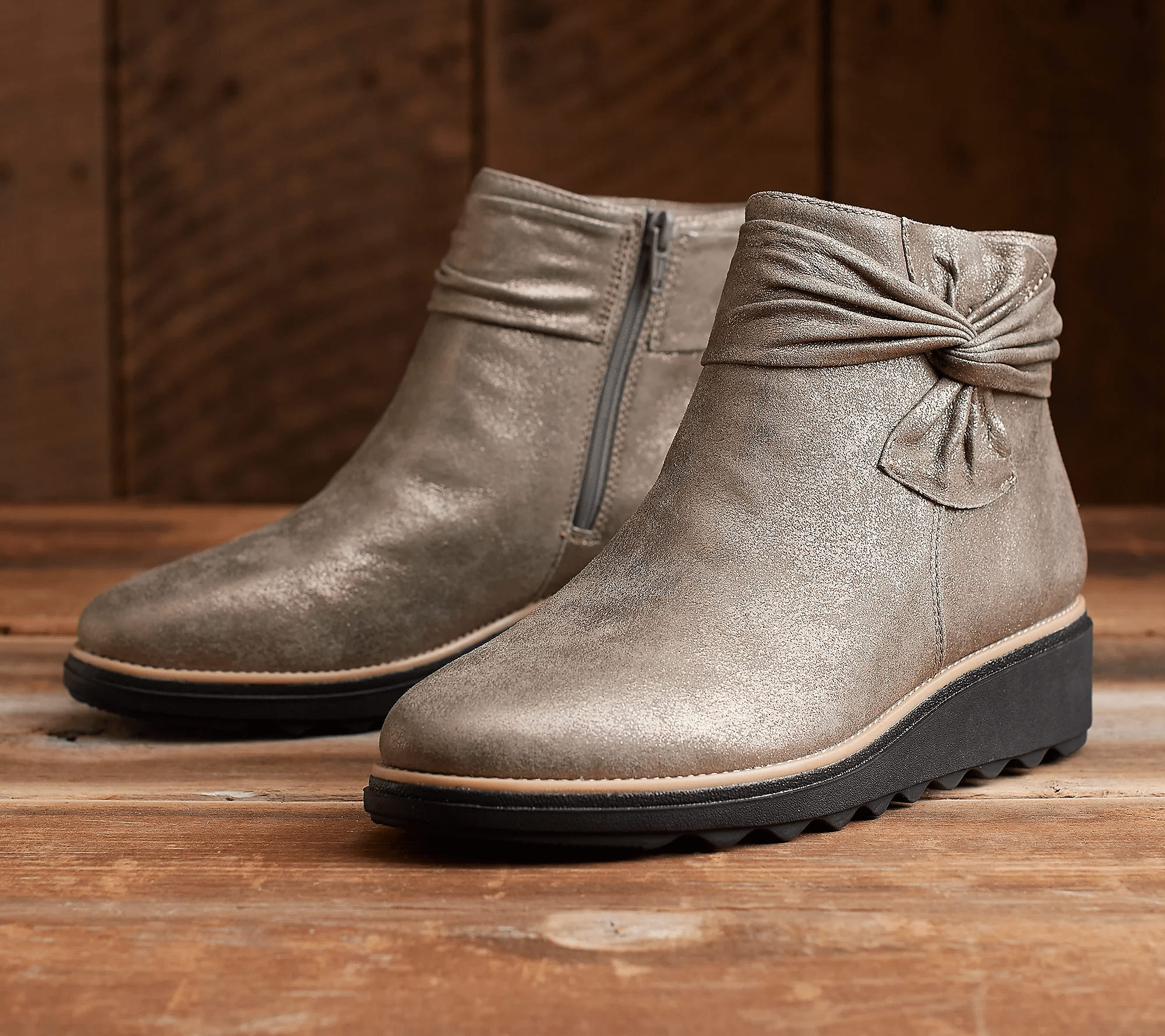 Suede Ankle Boots with Bow - Sharon Salon