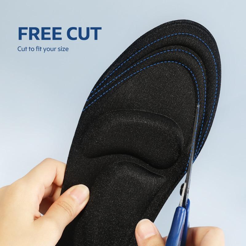 4d Memory Foam  Insoles For Shoes Women Men Flat Feet Arch Support Massage Plantar Fasciitis Sports Pad