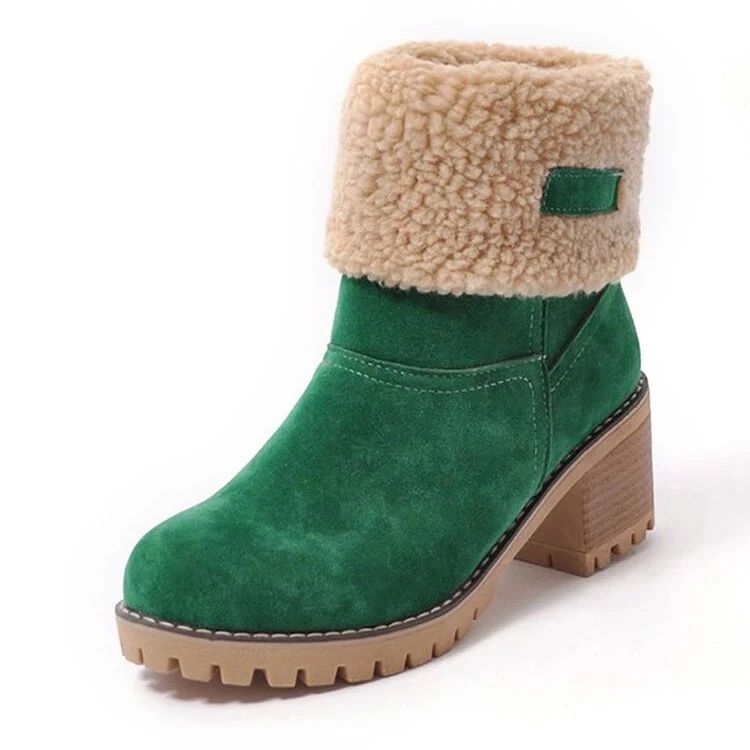 Women Suede Warm Lining Platform Snow Ankle Boots