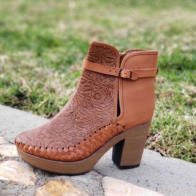 Vintage Printed Boots