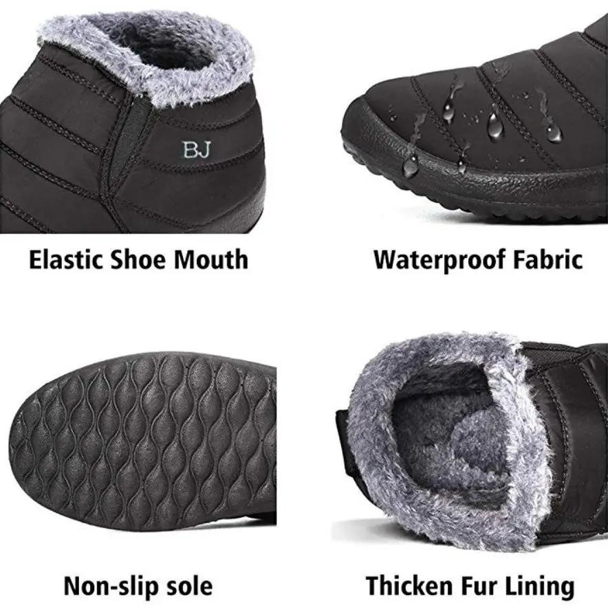 Women Waterproof Warm Lining Winter Snow Ankle Casual Boots