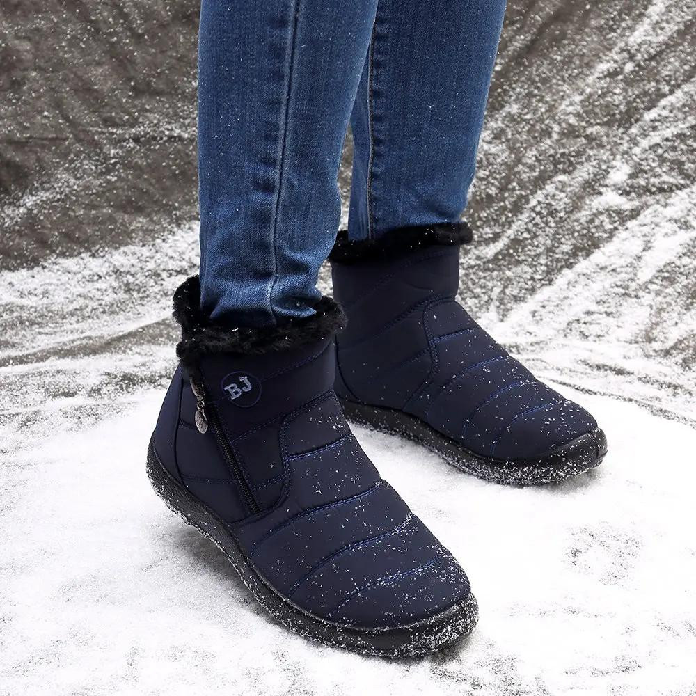 Women Waterproof Warm Lining Winter Snow Ankle Casual Boots