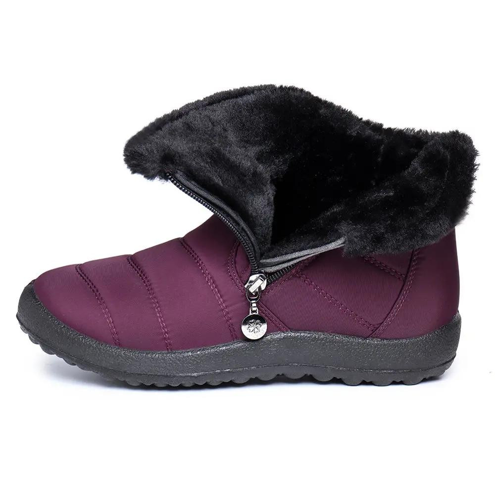 Women Waterproof Warm Lining Winter Snow Ankle Casual Boots