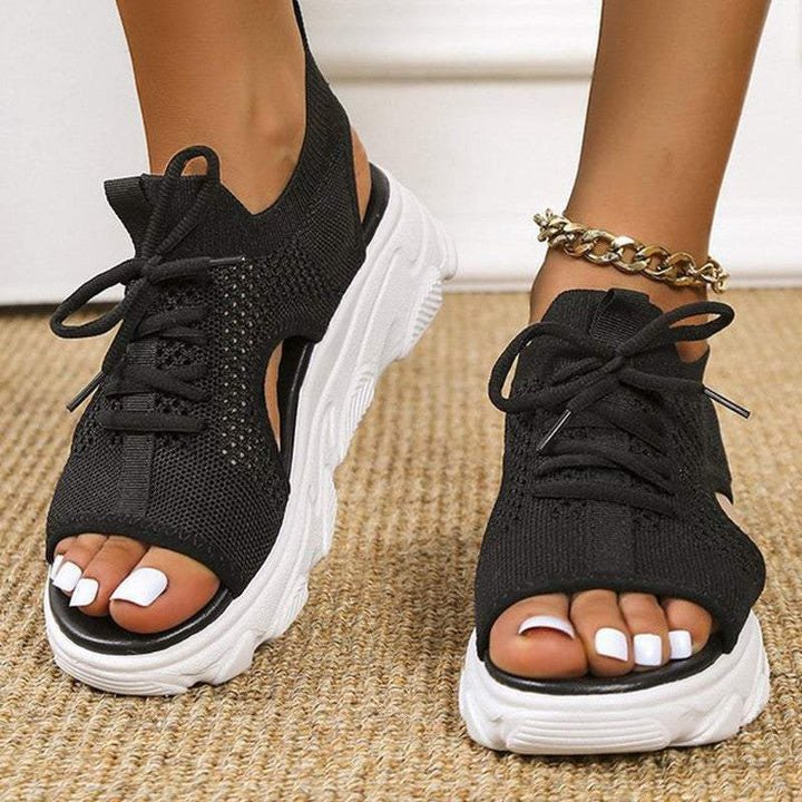 Footcare—Women's Casual Knit Hollow-out Slip On Sandals