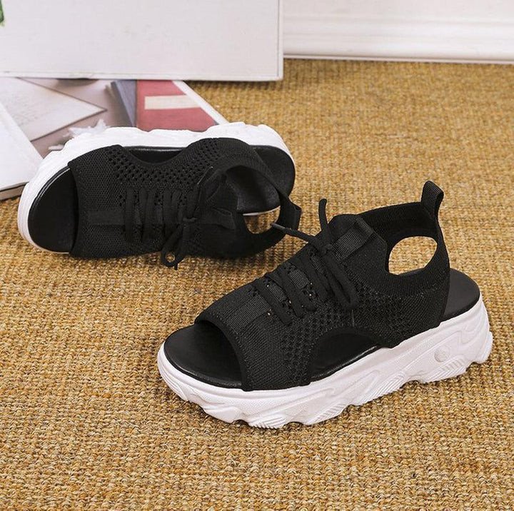 Footcare—Women's Casual Knit Hollow-out Slip On Sandals