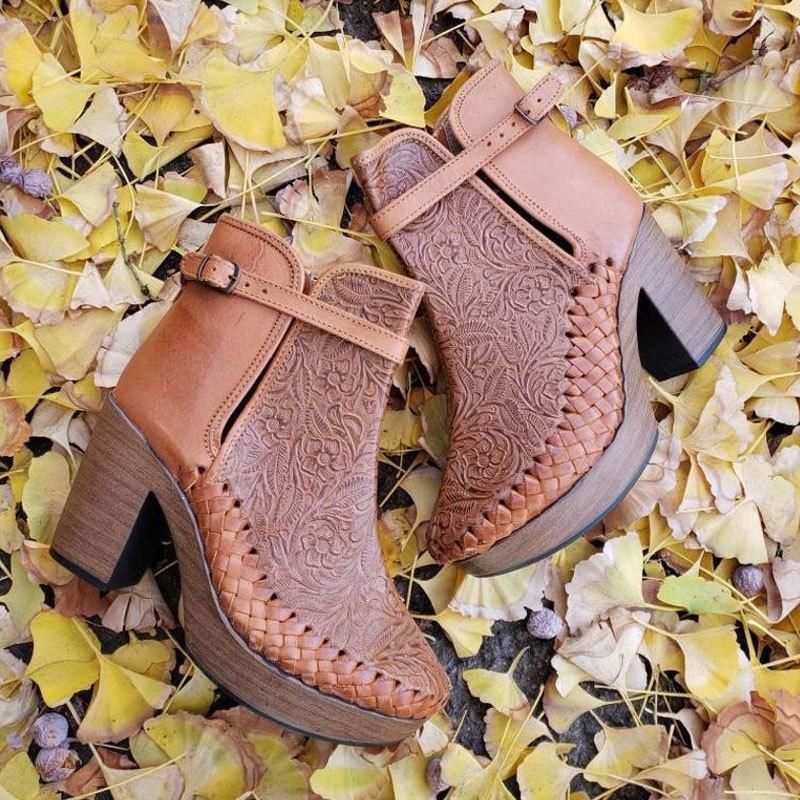 Vintage Printed Boots