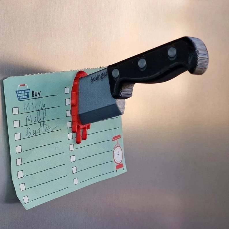 🎃Early Halloween Sale👻Hilarious Knife Magnetic Fridge Toy – Slice Up Your Kitchen