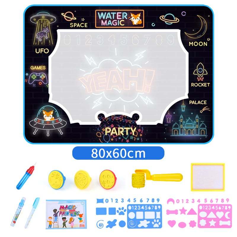 Water Doodle Mat ,Aqua Painting Drawing Mat Mess Free Learning Toy Mat