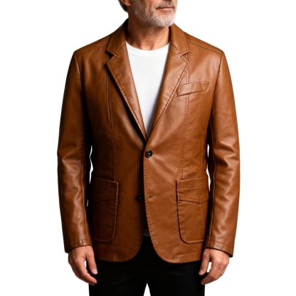 Men Can’t Get Enough of This Cozy Calfskin Leather Blazer