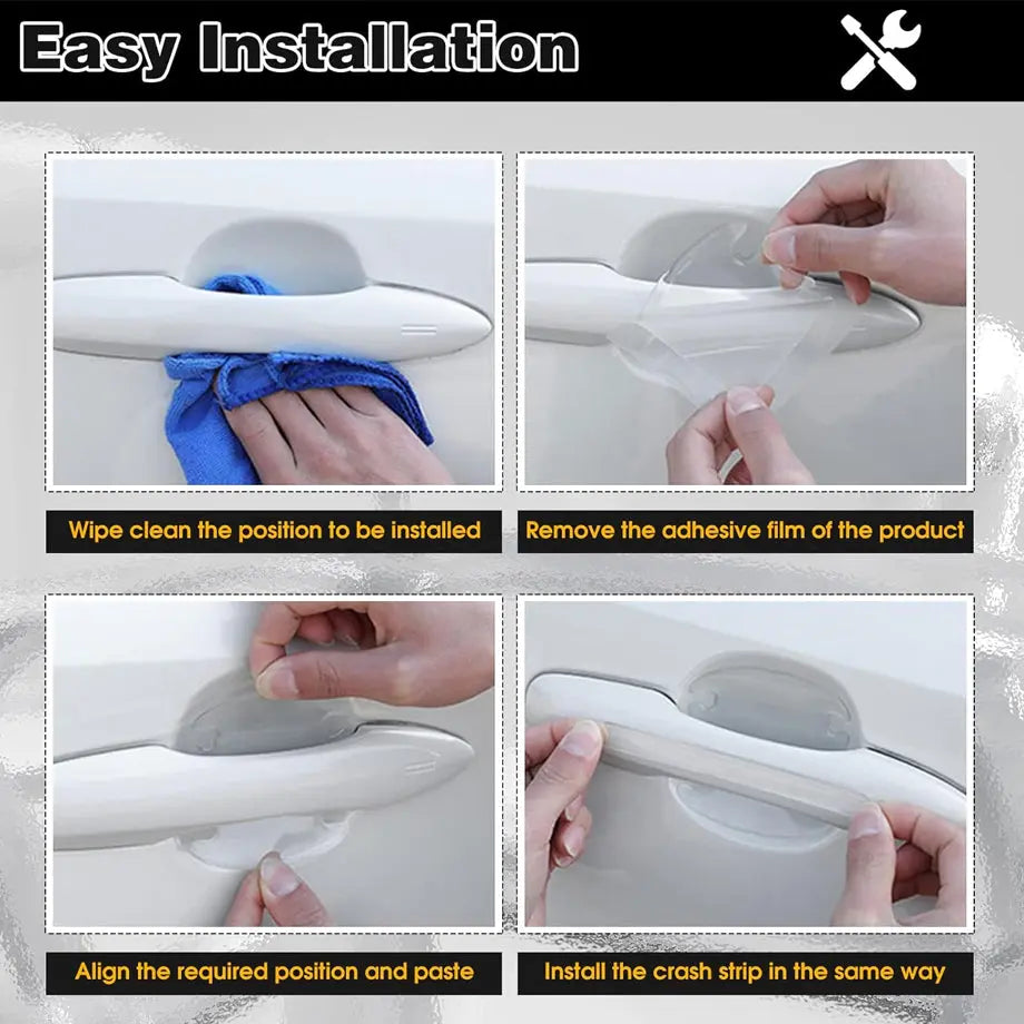 Universal Audi Transparent Silicone Door Handle Cover Protector Set (8pc) Max Motorsport