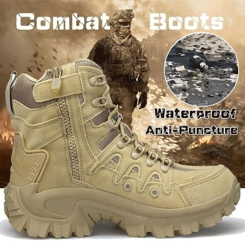 Men Military Combat Boots Waterproof Non-Slip Hiking Boots Anti-Punctu