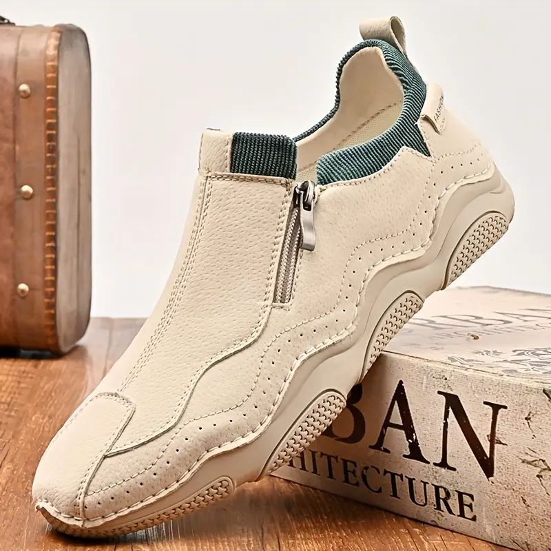 Men's Casual Sneakers - Breathable Synthetic Upper, Non-Slip Rubber Sole, Comfortable Fabric Lining for Walking & Driving