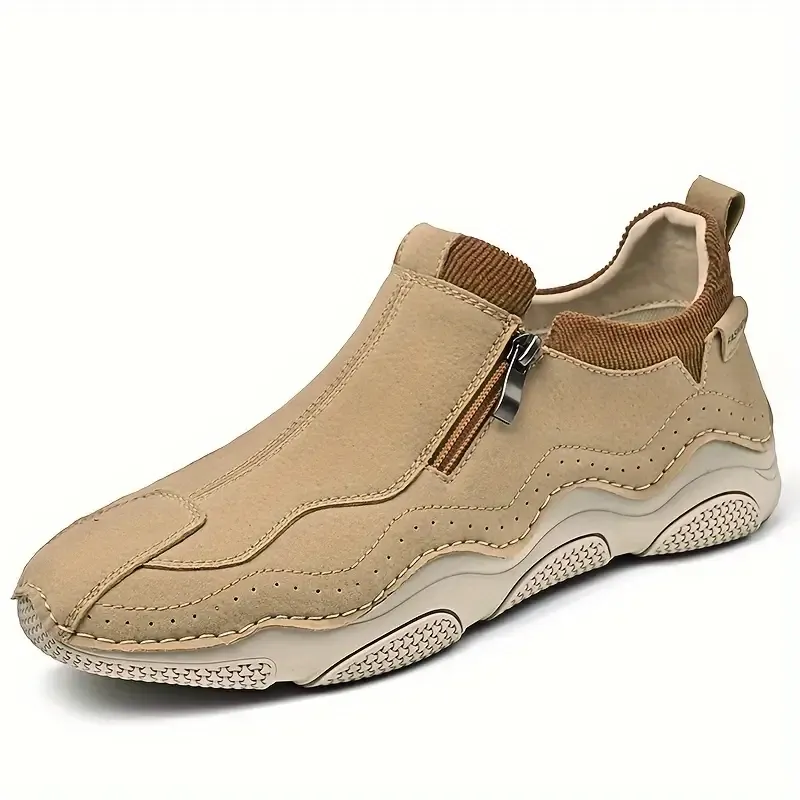 Men's Casual Sneakers - Breathable Synthetic Upper, Non-Slip Rubber Sole, Comfortable Fabric Lining for Walking & Driving