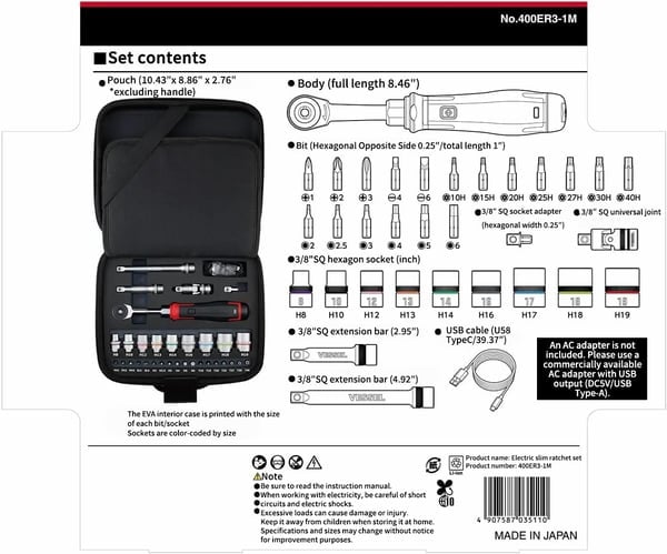 🔧Cordless Electric Slim Ratchet Set