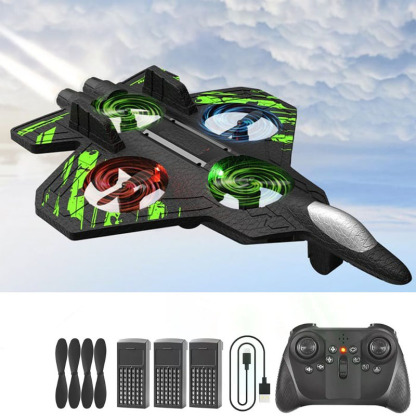 🎉🎉RC Stunt Fighter Jet Toy for Kids with 360° Flips & LED Lights