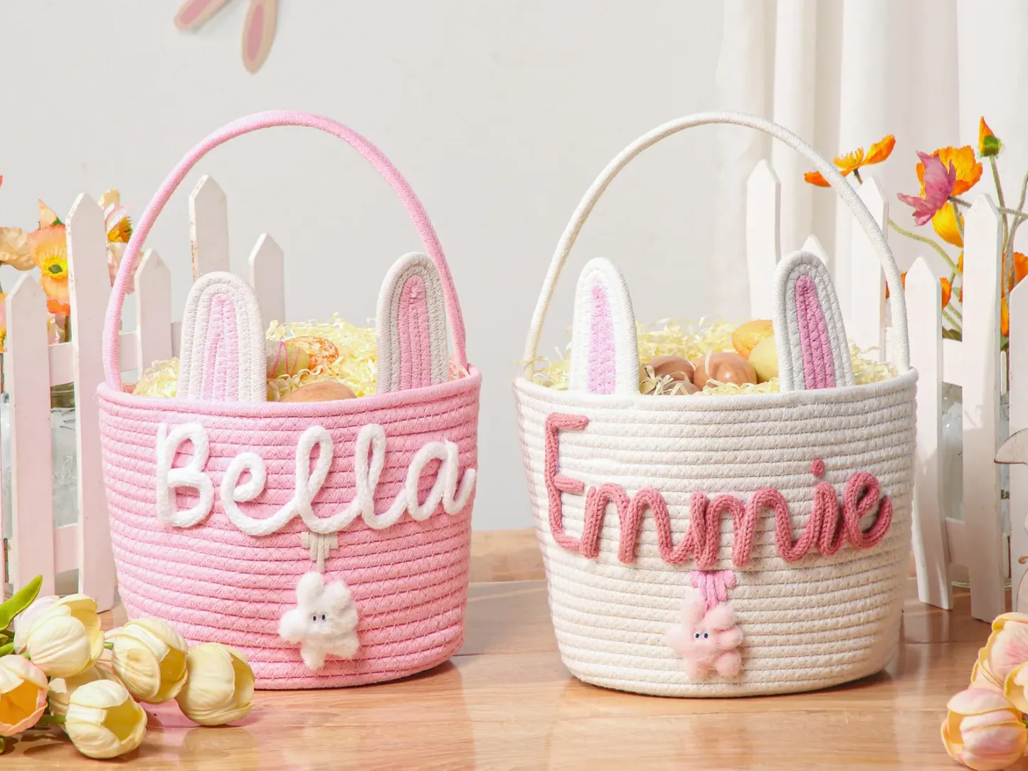 Personalized Easter Bunny Basket with name