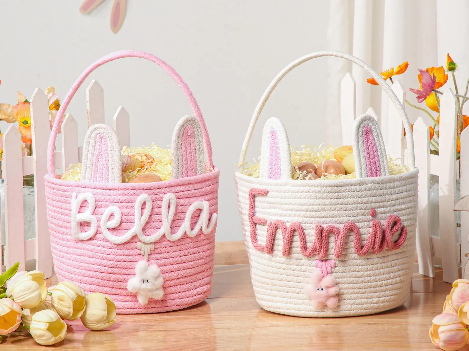 Personalized Easter Bunny Basket with name
