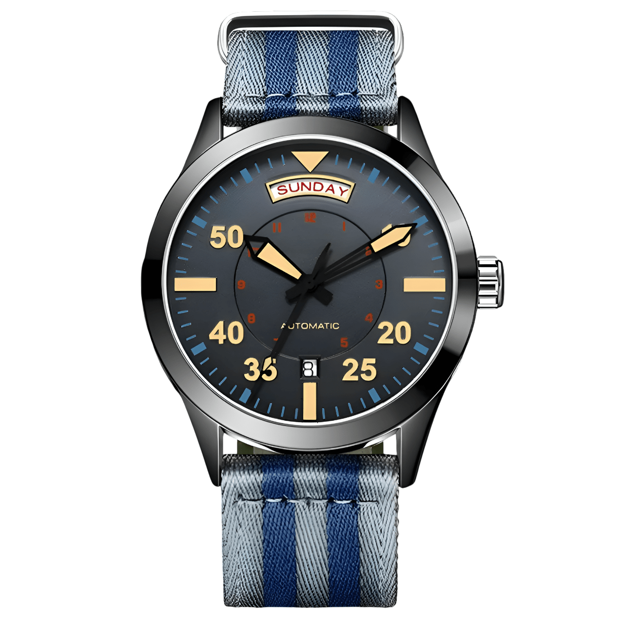 SWISS HIGH-GRADE NYLON FULLY AUTOMATIC WATERPROOF DUAL CALENDAR MECHANICAL WATCH