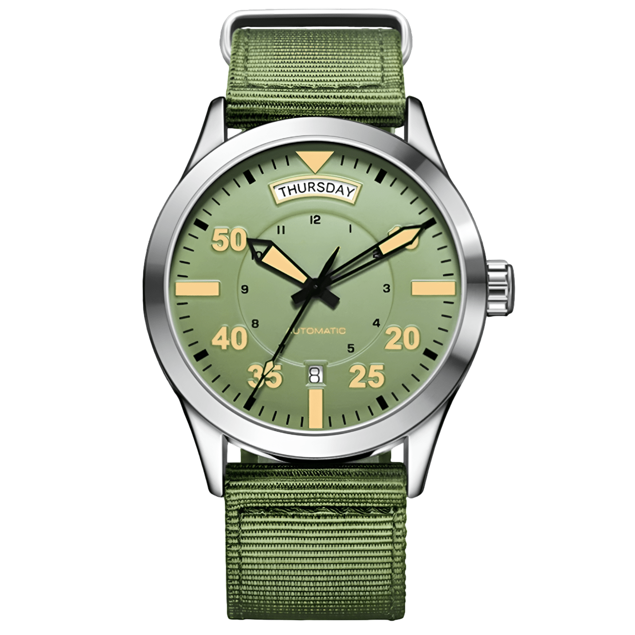 SWISS HIGH-GRADE NYLON FULLY AUTOMATIC WATERPROOF DUAL CALENDAR MECHANICAL WATCH