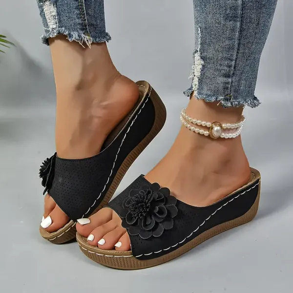 🚶‍♀️💥Hottest today 70% OFF💥 Comfortable non-slip solid color open-toe wedge sandals for women