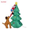 6 FT Inflatable Lighted Christmas Tree With Cute Santa Claus And Dog Outdoor Decor